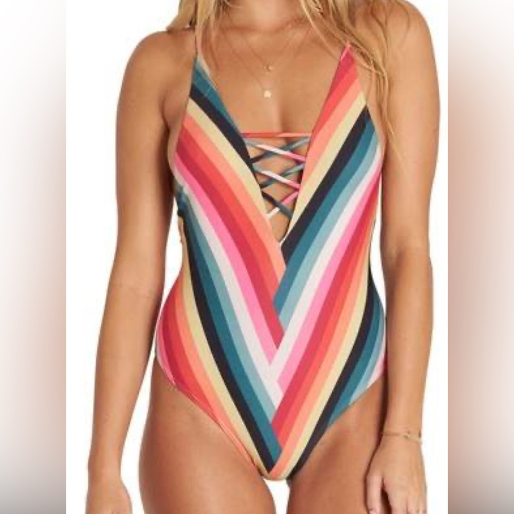 Billabong Color Spell One Piece Swimsuit Multi Color size Medium